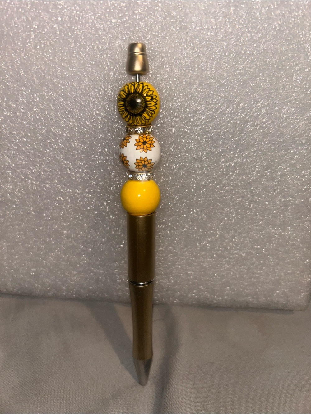 Hand Crafted Yellow Sunflower Bead Pen